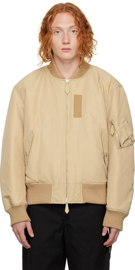 burberry leather bomber jacket|burberry bomber jacket beige.